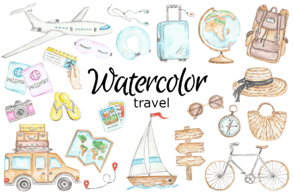 Download Travel Watercolor Clipart - Travel watercolor Collection