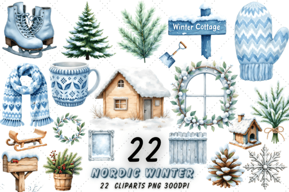Download Cozy Nordic Winter Cottage Clipart Png - Premium Resources