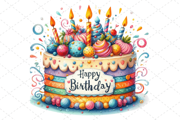 Download Watercolor Birthday Cake Clipart - Birthday cake Collection