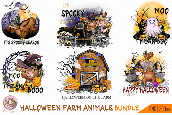 Download Halloween Animal Farm Bundle Sublimation - Farm bundle Collection