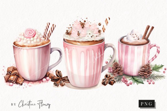 Download Watercolor Pink Hot Cocoa Clipart - Hot cocoa clipart Collection