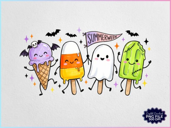 Download Summerween Friends Halloween Ice Cream - Premium Resources