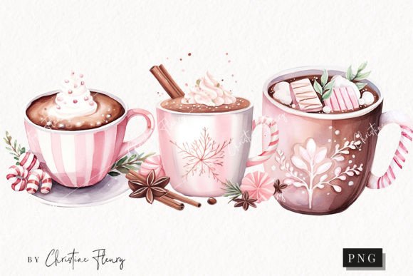 Download Watercolor Pink Hot Cocoa Clipart - Hot cocoa clipart Collection