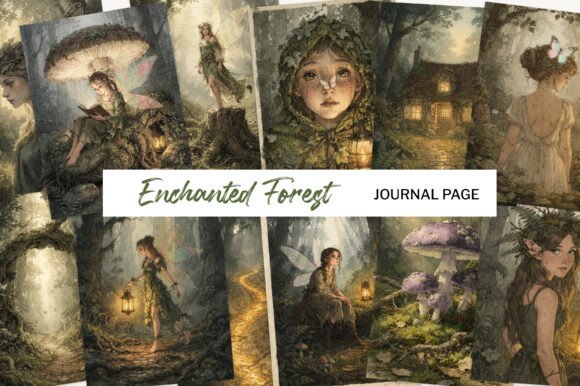 Download Enchanted Forest Fairy Junk Journal Page - Forest Collection