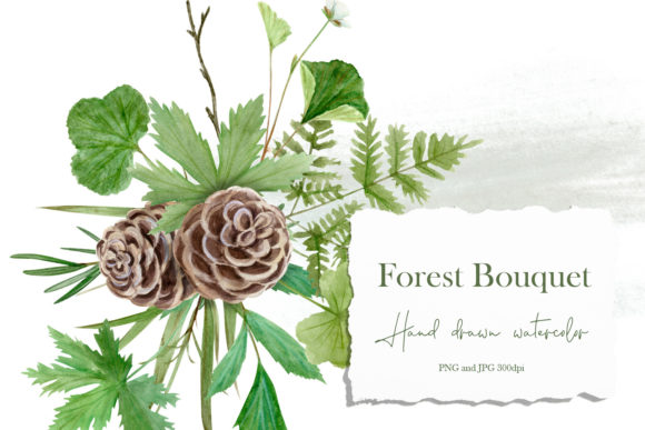 Download Watercolor Forest Wildflowers Bouquet - Forest Collection
