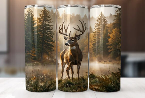 Download Majestic Deer Forest 20 Oz Tumbler Wrap - Forest Collection