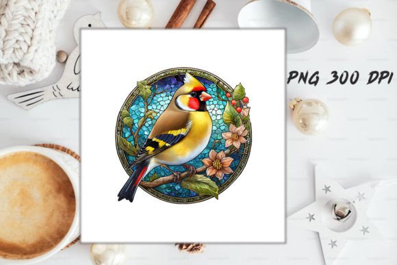 Download Stained Glass American Goldfinch Clipart - Premium Resources