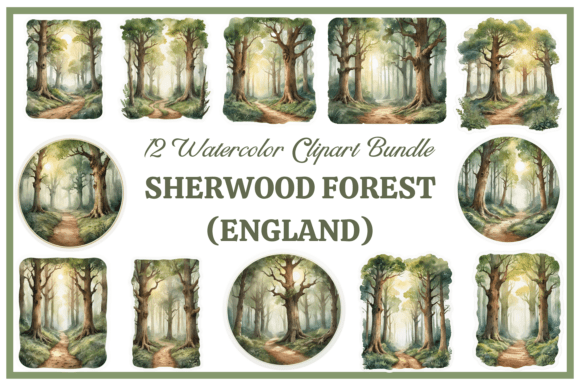 Download Sherwood Forest Watercolor Clipart Pack - Forest Collection