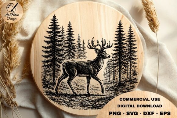 Download Deer Forest Scene SVG - Forest Collection